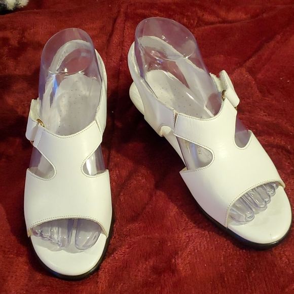 SAS Suntimer Comfort Cushioned Heeled Sandals White Size 6½‎ N Narrow - Picture 5 of 9